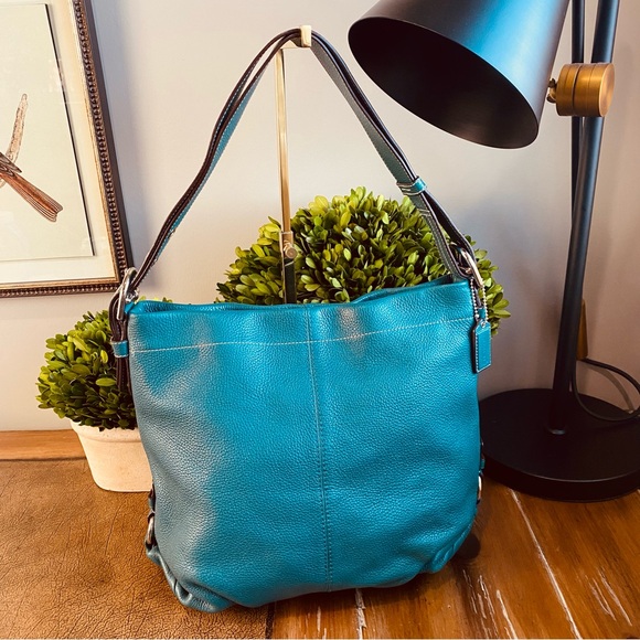 Coach Teal Convertible Duffle Shoulder Bag - Picture 11 of 14